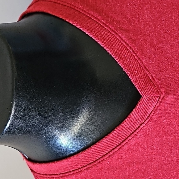 APT.9 Red V-neck Long Sleeve Tee - Picture 4 of 9